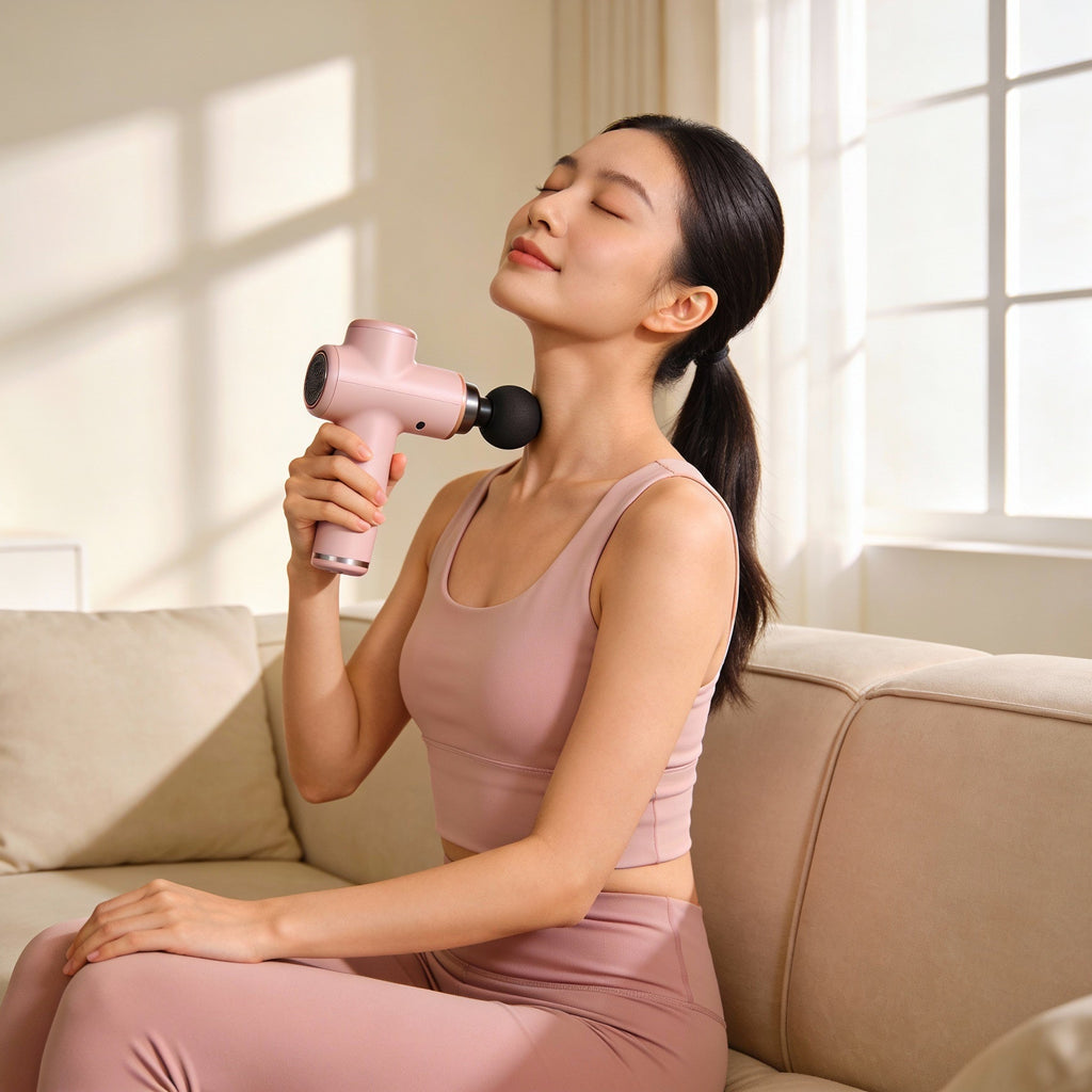 Mini Deep Tissue Massage Gun – 4‑Head Cordless Pain‑Relief Massager for Neck, Back & Full Body