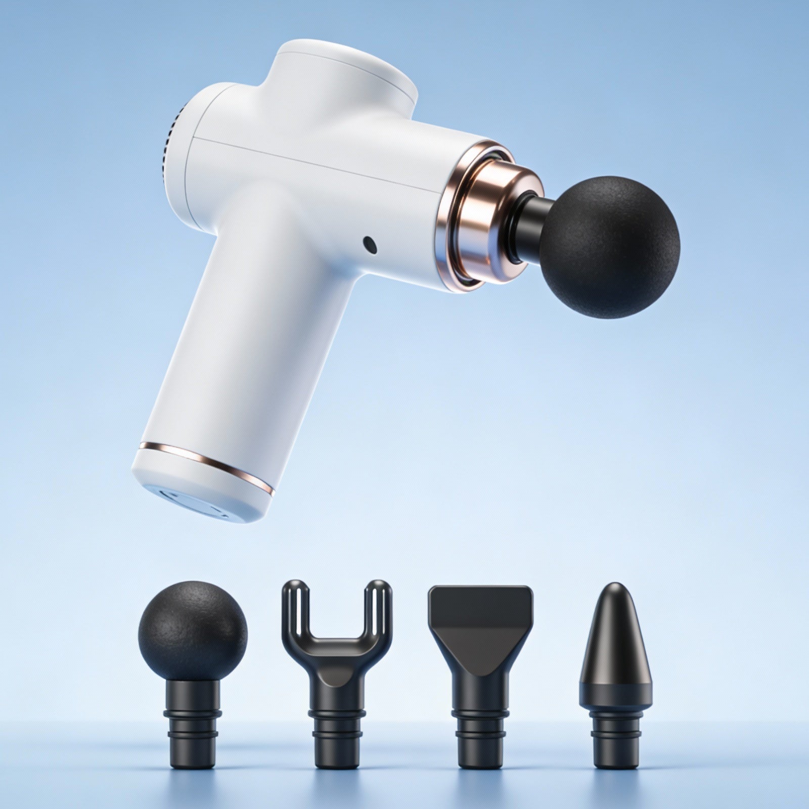 Mini Deep Tissue Massage Gun – 4‑Head Cordless Pain‑Relief Massager for Neck, Back & Full Body