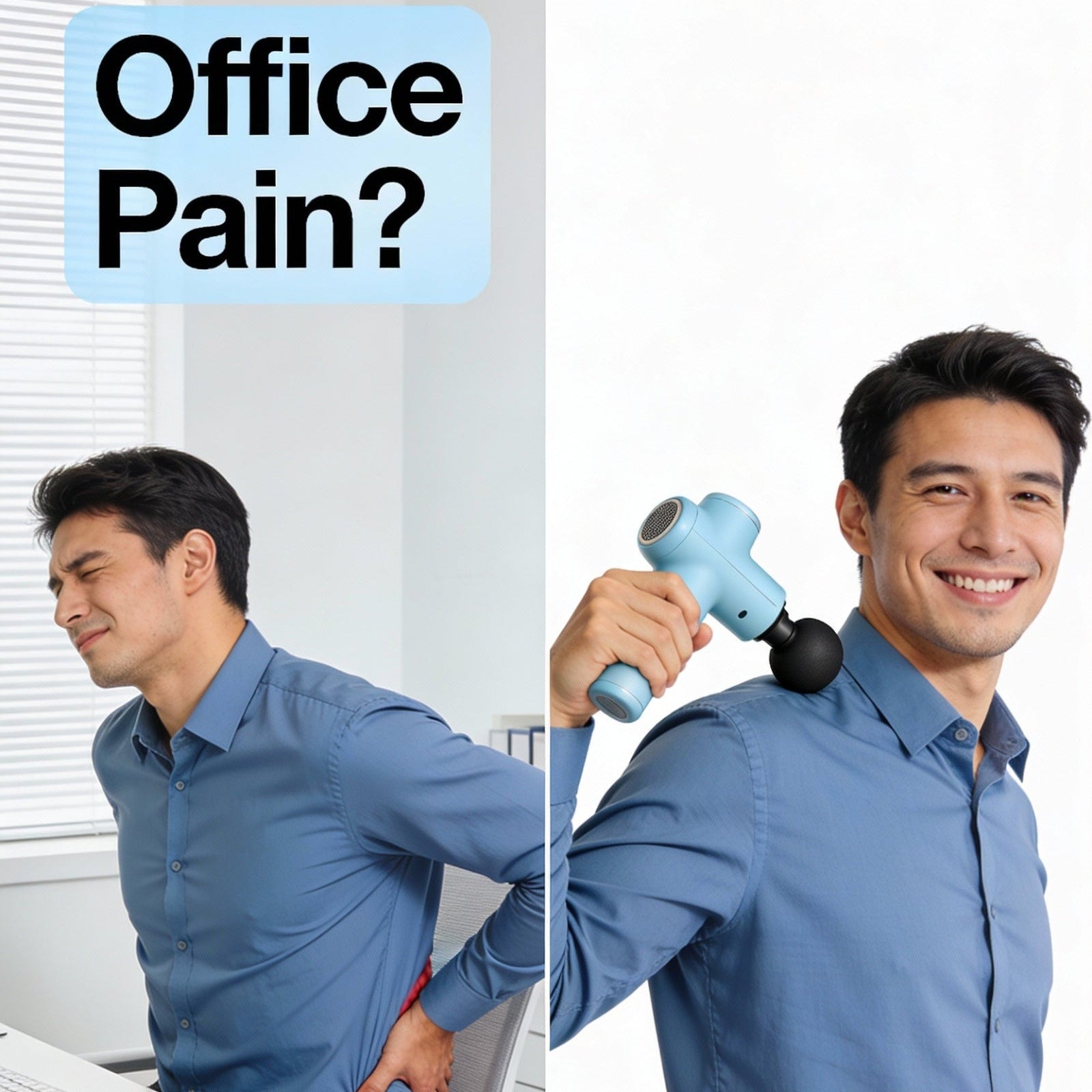 Mini Deep Tissue Massage Gun – 4‑Head Cordless Pain‑Relief Massager for Neck, Back & Full Body