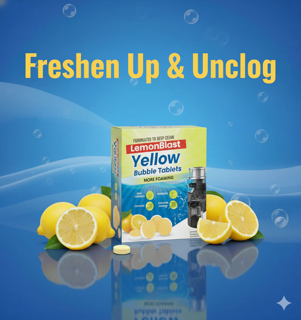 LemonBlast™ Effervescent Cleaning Tablets – 24pcs | Deep Degreasing & Fresh Lemon Clean